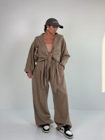 ست شومیز شلوار جلو گره کد 160884 - Image 2