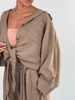 ست شومیز شلوار جلو گره کد 160884 - Image 4