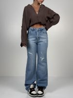 شلوار جین استریت کراپ کد 102179 - Image 2