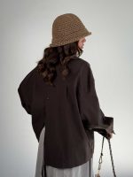 شومیز لینن پشت چاک کد 220631 - Image 7