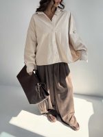 شومیز لینن پشت چاک کد 220631 - Image 12