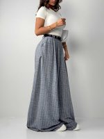 شلوار پلیسه کمربنددار کد 102191 - Image 4