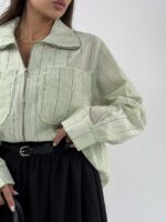 شومیز راه راه MIU MIU کد 220643 - Image 10