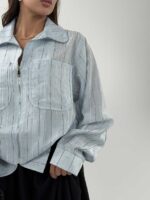 شومیز راه راه MIU MIU کد 220643 - Image 8