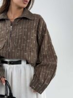 شومیز راه راه MIU MIU کد 220643 - Image 13