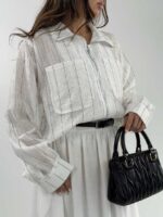 شومیز راه راه MIU MIU کد 220643 - Image 17