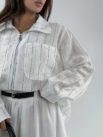 شومیز راه راه MIU MIU کد 220643 - Image 18