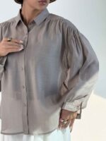 شومیز حریر چند دکمه کد 220639 - Image 31
