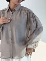 شومیز حریر چند دکمه کد 220639 - Image 18