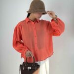 شومیز حریر چند دکمه کد 220639