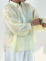 شومیز حریر چند دکمه کد 220639 - Image 6
