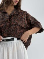 شومیز پلنگی نگینی کد 220644 - Image 2