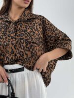 شومیز پلنگی نگینی کد 220644 - Image 4