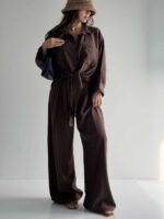 ست شومیز و شلوار جلو گره پیله ای کد 160913 - Image 5