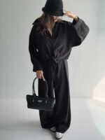 ست شومیز و شلوار جلو گره پیله ای کد 160913 - Image 9