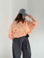 شومیز تک جیب شانتون کد 220658 - Image 2