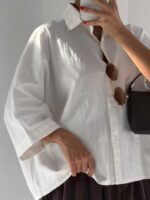 شومیز لینن آستین کیمانو کد 220641 - Image 29