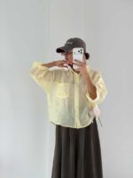 شومیز شیشه ای تک جیب کد 220653 - Image 4