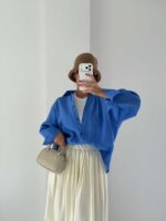 شومیز شیشه ای پیله ای کد 220666 - Image 5