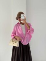 شومیز شیشه ای پیله ای کد 220666 - Image 2