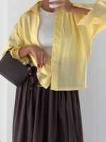 شومیز شیشه ای پیله ای کد 220666 - Image 7