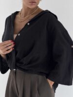 شومیز کنفی جلو گره کد 220672 - Image 8