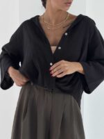 شومیز کنفی جلو گره کد 220672 - Image 7