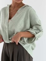 شومیز کنفی جلو گره کد 220672 - Image 4