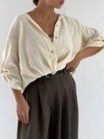 شومیز کنفی جلو گره کد 220672 - Image 11