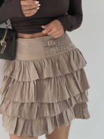 دامن کوتاه چین دار کد 102276 - Image 7