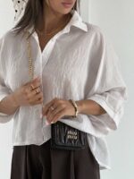 شومیز راه راه باکسی کد 220697 - Image 24