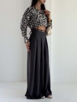 شلوار کمرکش بنددار کد 102304 - Image 5