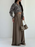 شلوار کمرکش بنددار کد 102304 - Image 3