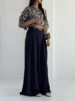 شلوار کمرکش بنددار کد 102304 - Image 9