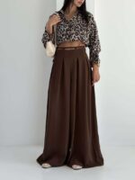 شلوار کمرکش بنددار کد 102304 - Image 10