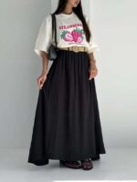 دامن بلند کمربند حصیری کد 102309 - Image 4