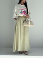 دامن بلند کمربند حصیری کد 102309 - Image 7
