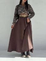 دامن بلند کمربند حصیری کد 102309 - Image 12