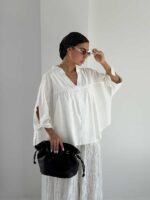 شومیز لینن چین دار کد 220687 - Image 16