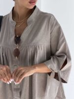 شومیز لینن چین دار کد 220687 - Image 32
