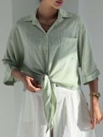 شومیز جلو گره راه راه سارینا کد 220714 - Image 3