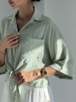 شومیز جلو گره راه راه سارینا کد 220714 - Image 4