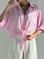 شومیز جلو گره راه راه سارینا کد 220714