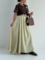 دامن بلند کمربند حصیری کد 102309 - Image 5