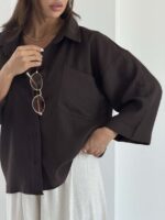 شومیز راه راه اسلپ کد 220719 - Image 4
