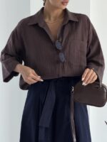 شومیز تک جیب اسلپ کد 220720 - Image 27