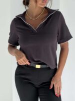 تیشرت یقه نواردار کد 180842 - Image 3