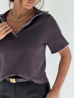 تیشرت یقه نواردار کد 180842 - Image 4