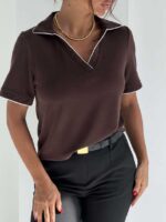 تیشرت یقه نواردار کد 180842 - Image 9