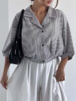 شومیز راه راه کژوال کد 220731 - Image 6